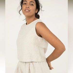 Bnwot Eli Suzann flax Petra crop medium linen